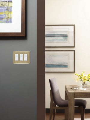 Amerock Wall Plate Golden Champagne 3 Rocker Switch Plate Cover Mulholland 1 Pack Decora Wall Plate Light Switch Cover