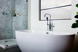 Miseno MTF194 Floor Mounted Tub Filler with Integrated Valve and Diverter - Includes Hand Shower - Flat Black