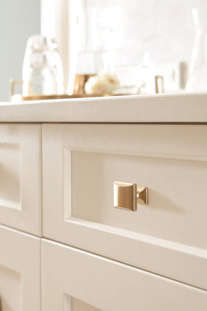 Amerock Cabinet Knob Golden Champagne 1-1/2 inch (38 mm) Length Candler 1 Pack Drawer Knob Cabinet Hardware