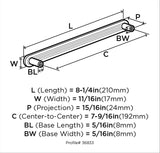 Amerock Cabinet Pull Satin Nickel 7-9/16 inch (192 mm) Center to Center Concentric 1 Pack Drawer Pull Drawer Handle Cabinet Hardware