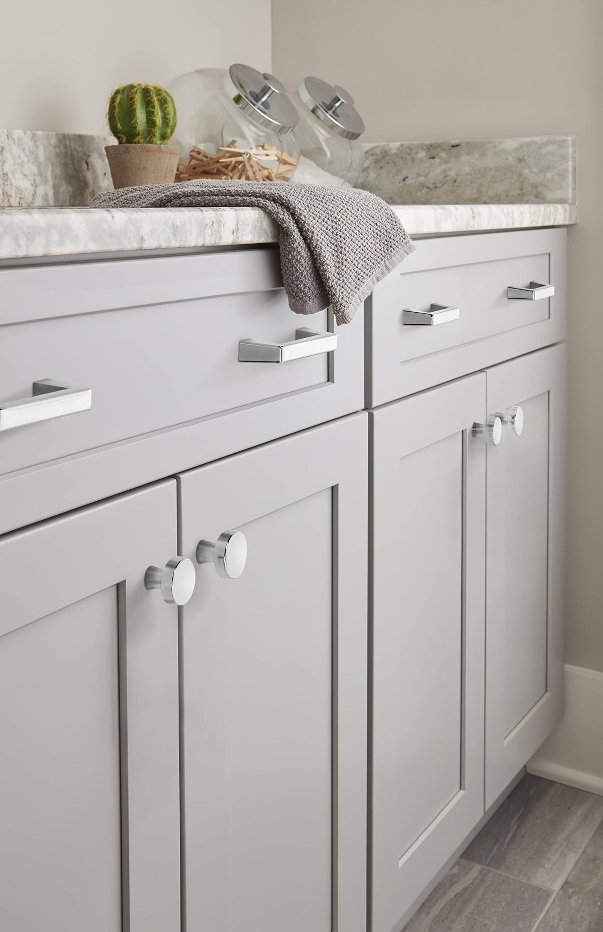Amerock Cabinet Pull Polished Chrome 3 inch (76 mm) Center to Center Blackrock 1 Pack Drawer Pull Drawer Handle Cabinet Hardware