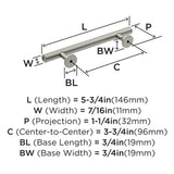 Amerock Cabinet Pull Satin Nickel 3-3/4 inch (96 mm) Center-to-Center Radius 1 Pack Drawer Pull Cabinet Handle Cabinet Hardware