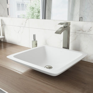 VIGO Duris 12 inch H Single Hole Single Handle Bathroom Faucet in Brushed Nickel - Vessel Sink Faucet VG03007BN