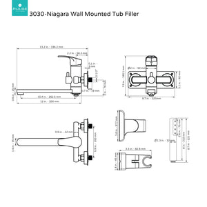 PULSE ShowerSpas 3030-WMTF-CH Wall Mounted Tub Filler in Chrome