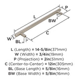 Amerock Appliance Pull Polished Nickel 12 inch (305 mm) Center to Center Bar Pulls 1 Pack Drawer Pull Drawer Handle Cabinet Hardware