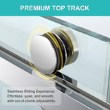 Milano Double Sliding Shower Door, 60 in.W x 74 in.H Framed Shower Door 5/16"(8mm) Clear Tempered Glass, 18 inch Pull Handle, Stainless Steel Hardware, Matte Black Finished