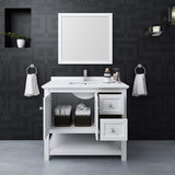 Fresca FVN2340WH Fresca Manchester 42" White Traditional Bathroom Vanity w/ Mirror