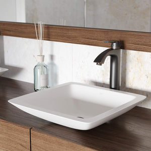 VIGO Linus 10.625 inch H Single Hole Single Handle Bathroom Faucet with Pop Up Drain in Antique Rubbed Bronze - Vessel Sink Faucet with drain included VG03013ARB2