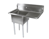 John Boos E1S8-1620-12R18 E Series Stainless Steel Sink, 12" Deep Bowl, 1 Compartment, 18" Right Hand Side Drainboard, 36-1/2" Length x 25-1/2" Width