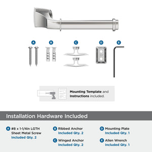 Amerock BH3603126 Chrome Single Post Toilet Paper Holder 7-7/8 in. (200 mm) Length Toilet Tissue Holder Revitalize Bath Tissue Holder Bathroom Hardware Bath Accessories