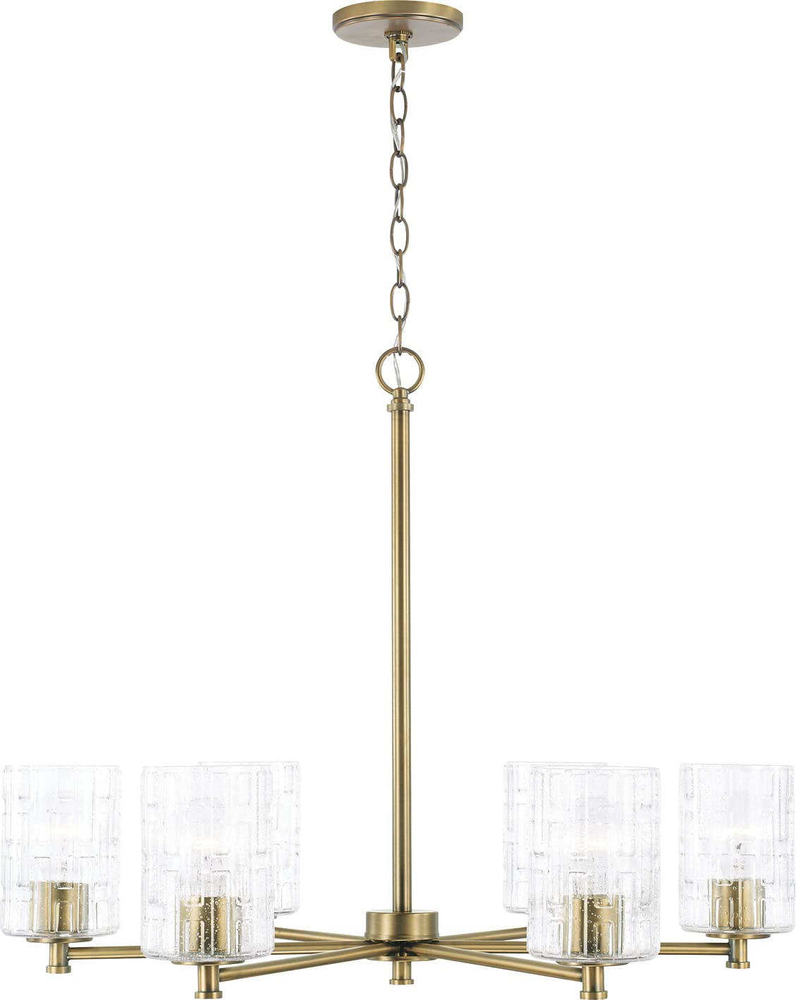 Capital Lighting 441361AD-491 Emerson 6 Light Chandelier Aged Brass