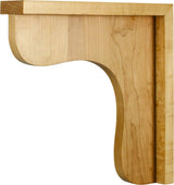 Hardware Resources COR8-2RW 2-1/2" W x 12" D x 12" H Rubberwood Bar Corbel