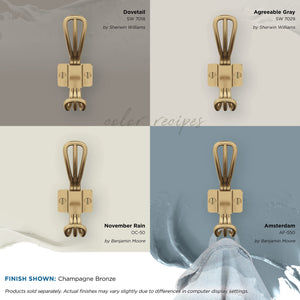 Amerock H37006CZ Vinland Double Prong Decorative Wall Hook Champagne Bronze Hook for Coats, Hats, Backpacks, Bags Hooks for Bathroom, Bedroom, Closet, Entryway, Laundry Room, Office