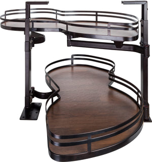 Hardware Resources BCSO215BOWD-RH 15" Oil Rubbed Bronze and Walnut Blind Corner Swingout for Openings on the Right of the Blind