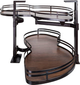 Hardware Resources BCSO221BOWD-RH 21" Oil Rubbed Bronze and Walnut Blind Corner Swingout for Openings on the Right of the Blind