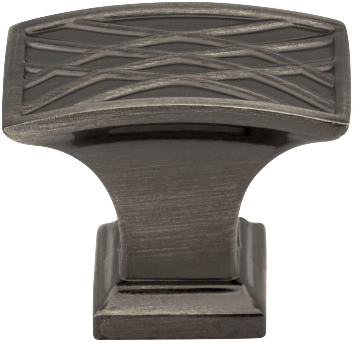 Jeffrey Alexander 535L-BNB 1-1/2" Overall Length Brushed Black Nickel Rectangle Geometric Pattern Aberdeen Cabinet Knob