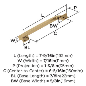 Amerock Cabinet Pull Champagne Bronze 6-5/16 in (160 mm) Center-to-Center Drawer Pull Westerly Kitchen and Bath Hardware Furniture Hardware