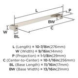 Amerock BP37361G10 Satin Nickel Cabinet Pull 10-1/16 in (256 mm) Center-to-Center Cabinet Handle Appoint Drawer Pull Kitchen Cabinet Handle Furniture Hardware