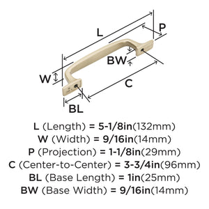 Amerock Cabinet Pull Champagne Bronze 3-3/4 inch (96 mm) Center to Center Highland Ridge 1 Pack Drawer Pull Drawer Handle Cabinet Hardware
