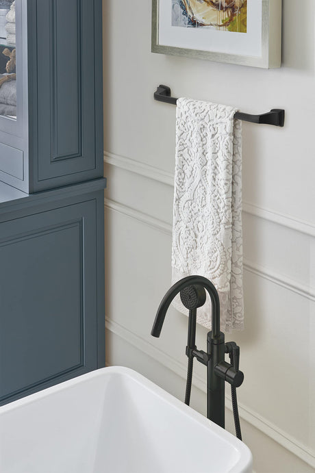 Amerock BH36033MB Matte Black Towel Bar 18 in (457 mm) Towel Rack Revitalize Bathroom Towel Holder Bathroom Hardware Bath Accessories