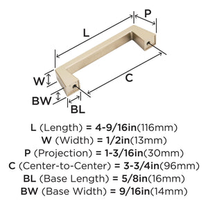 Amerock Cabinet Pull Champagne Bronze 3-3/4 inch (96 mm) Center to Center Blackrock 1 Pack Drawer Pull Drawer Handle Cabinet Hardware