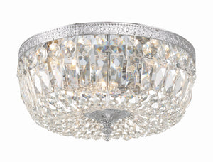 Crystorama 3 Light Hand Cut Crystal Polished Chrome Flush Mount 714-CH-CL-MWP