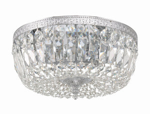 Crystorama 3 Light Hand Cut Crystal Polished Chrome Flush Mount 714-CH-CL-MWP