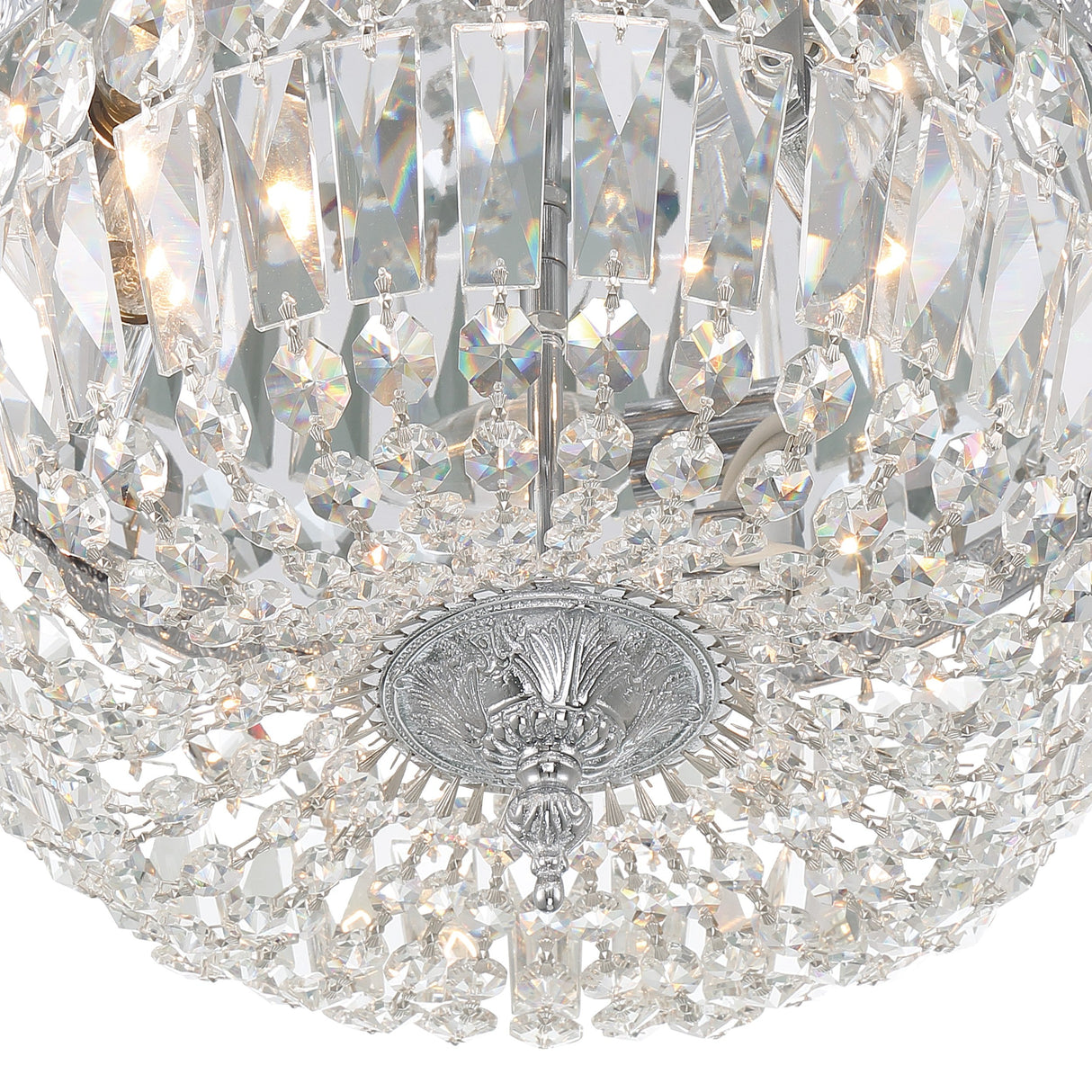 Crystorama 3 Light Hand Cut Crystal Polished Chrome Flush Mount 714-CH-CL-MWP