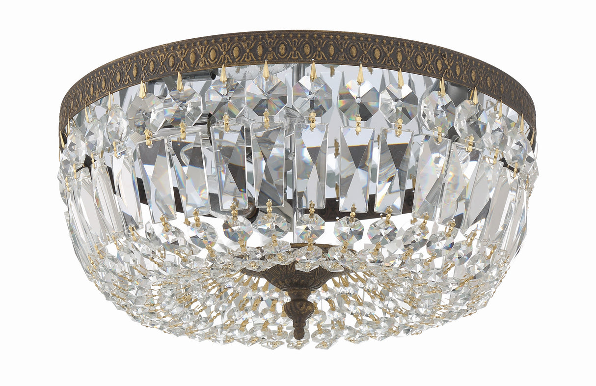 Crystorama 3 Light Hand Cut Crystal Polished Chrome Flush Mount 714-CH-CL-MWP