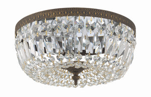 Crystorama 3 Light Hand Cut Crystal Polished Chrome Flush Mount 714-CH-CL-MWP