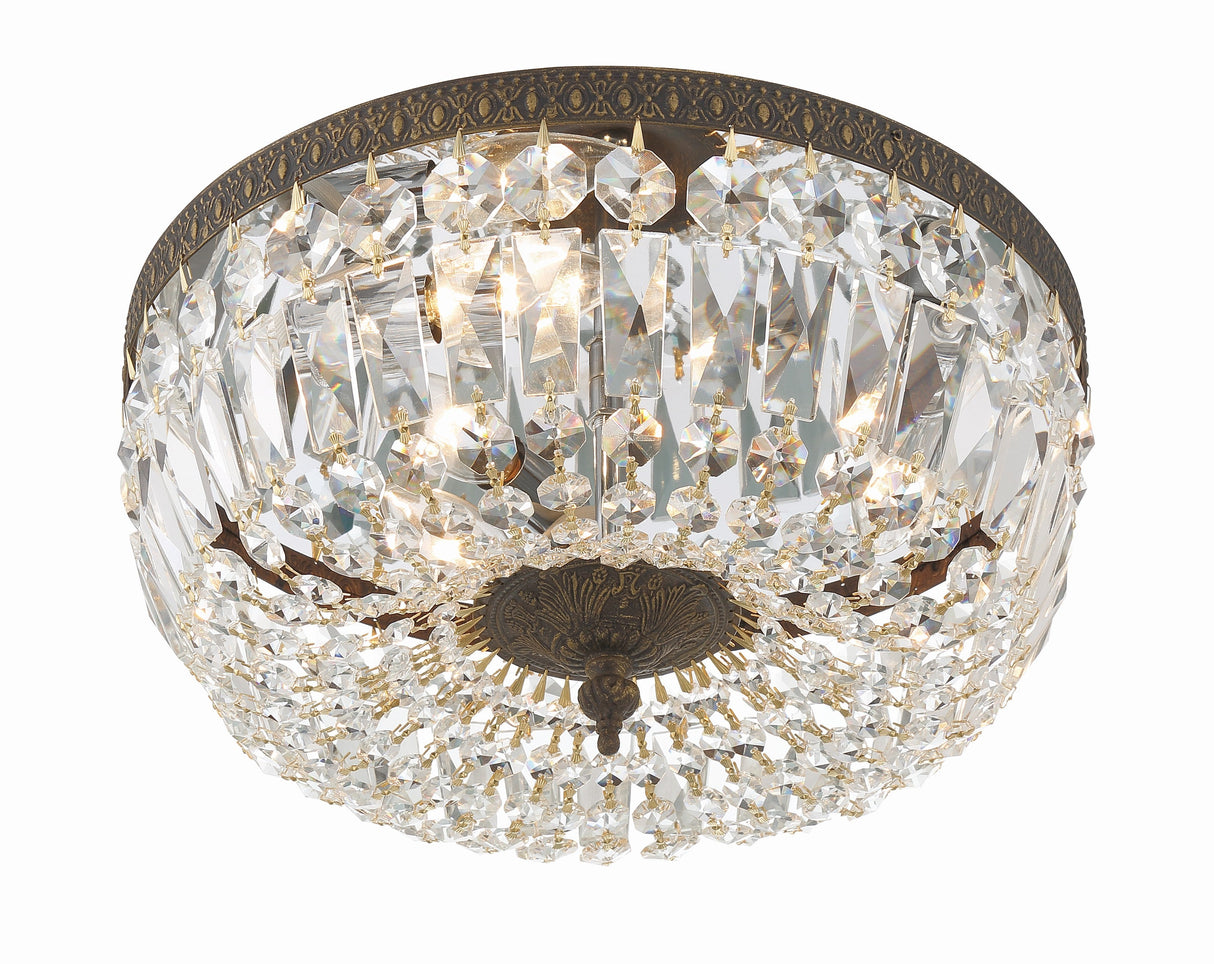 Crystorama 3 Light Hand Cut Crystal Polished Chrome Flush Mount 714-CH-CL-MWP