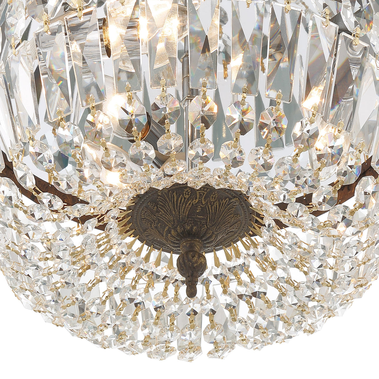 Crystorama 3 Light Hand Cut Crystal Polished Chrome Flush Mount 714-CH-CL-MWP