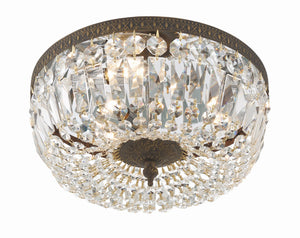 Crystorama 3 Light Swarovski Strass Crystal Polished Chrome Flush Mount 714-CH-CL-S