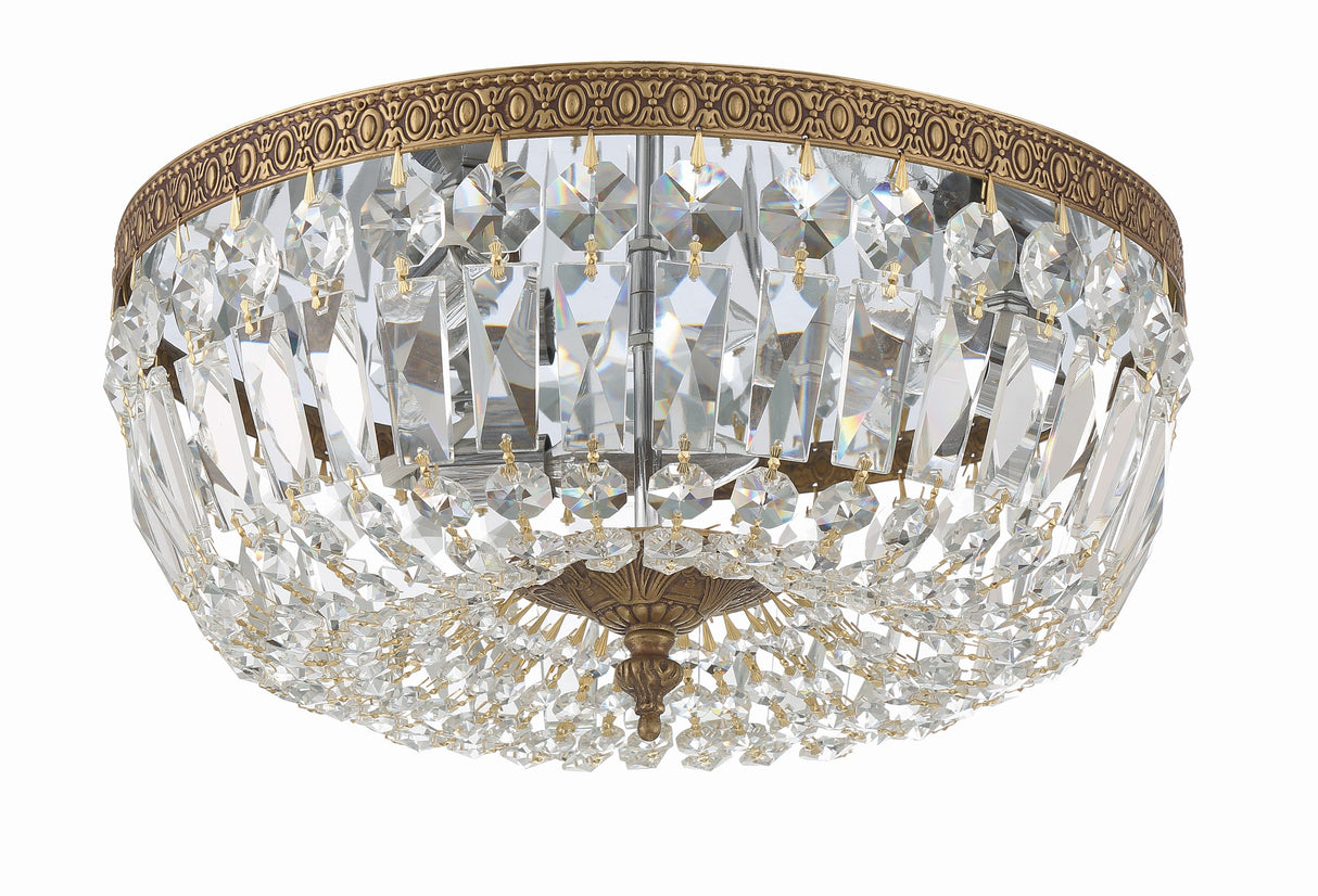 Crystorama 3 Light Hand Cut Crystal Polished Chrome Flush Mount 714-CH-CL-MWP