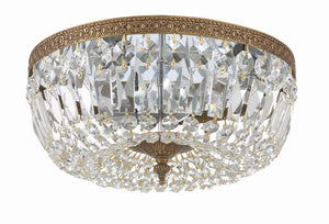 Crystorama 3 Light Hand Cut Crystal Polished Chrome Flush Mount 714-CH-CL-MWP