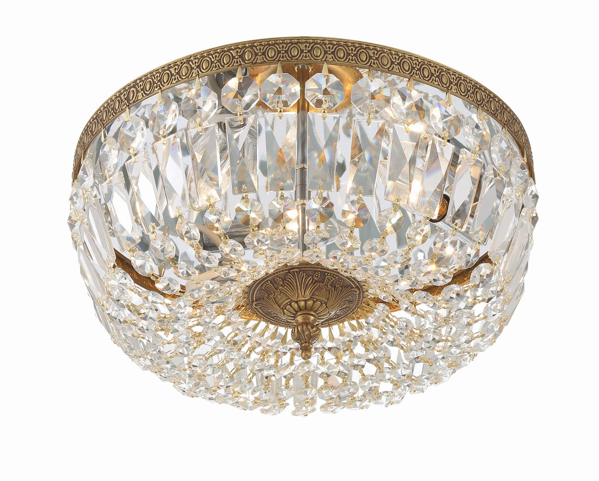 Crystorama 3 Light Hand Cut Crystal Polished Chrome Flush Mount 714-CH-CL-MWP