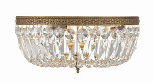 Crystorama 3 Light Hand Cut Crystal Polished Chrome Flush Mount 714-CH-CL-MWP
