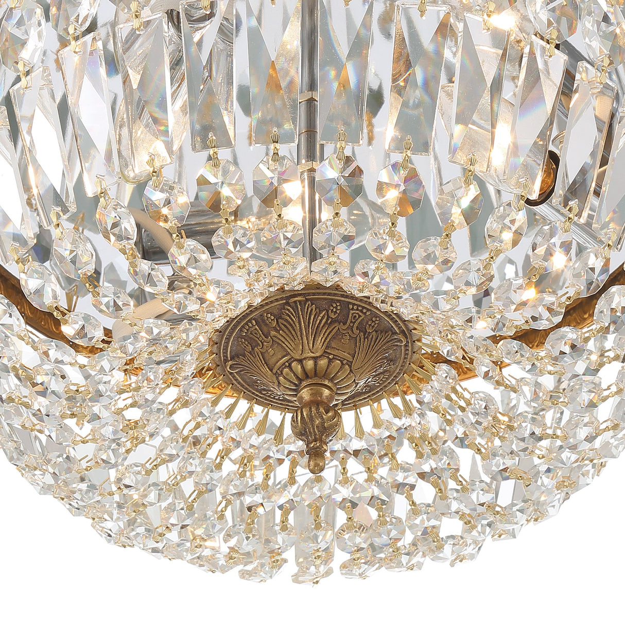 Crystorama 3 Light Hand Cut Crystal Polished Chrome Flush Mount 714-CH-CL-MWP