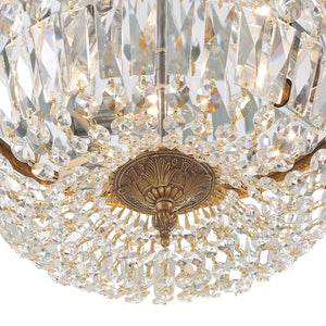 Crystorama 3 Light Hand Cut Crystal Polished Chrome Flush Mount 714-CH-CL-MWP