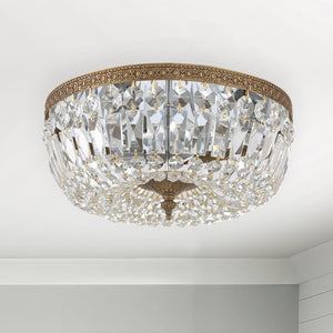 Crystorama 3 Light Hand Cut Crystal Polished Chrome Flush Mount 714-CH-CL-MWP