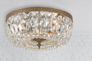 Crystorama 3 Light Hand Cut Crystal Polished Chrome Flush Mount 714-CH-CL-MWP