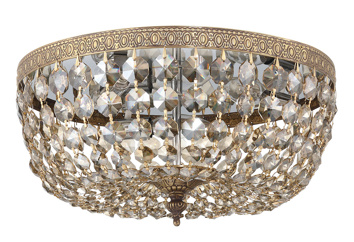 Crystorama 3 Light Hand Cut Crystal Polished Chrome Flush Mount 714-CH-CL-MWP