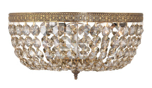 Crystorama 3 Light Hand Cut Crystal Polished Chrome Flush Mount 714-CH-CL-MWP