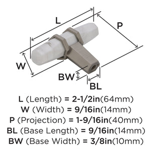 Amerock Cabinet Knob Marble White/Satin Nickel  2-1/2 inch (64 mm) Length Carrione 1 Pack Drawer Knob Cabinet Hardware