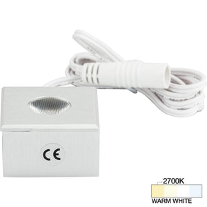 Task Lighting L-MS-CL-1BA-27 105 Lumen Brushed Aluminum Mini Square Puck Light, 2700K Warm White