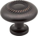 Elements Z118-DBAC 1-1/4" Diameter Brushed Oil Rubbed Bronze Rope Detailed Cypress Cabinet Mushroom Knob