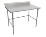 John Boos ST6R5-2460SBK Stallion Stainless Steel 5" Riser Top Work Table with Adjustable Legs and Bracing, 60" Length x 24" Width