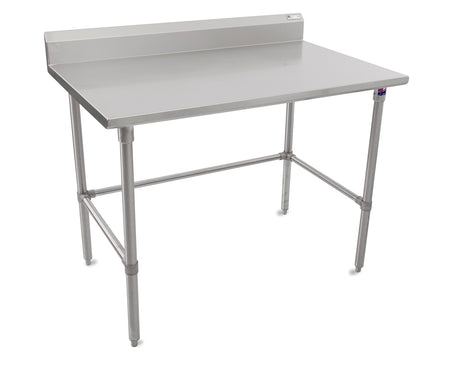 John Boos ST6R5-2460SBK Stallion Stainless Steel 5" Riser Top Work Table with Adjustable Legs and Bracing, 60" Length x 24" Width