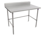 John Boos ST6R5-3030SBK Stallion Stainless Steel 5" Riser Top Work Table with Adjustable Legs and Bracing, 30" Length x Width