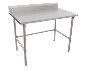John Boos ST6R5-3030SBK Stallion Stainless Steel 5" Riser Top Work Table with Adjustable Legs and Bracing, 30" Length x Width